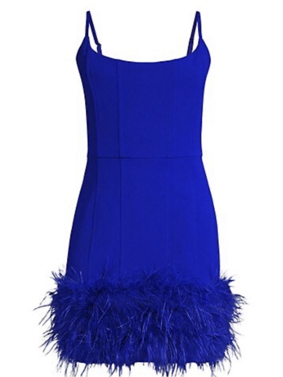 Line & Dot Louisa Feather-Trim Minidress